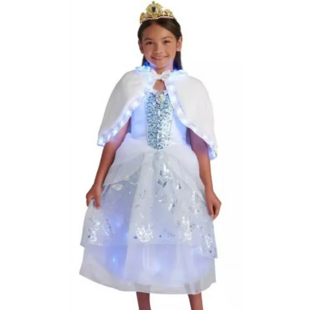 Disney Store Princess Light-Up Fur Capelet for Kids Dress Up Play Size XS/S NWT